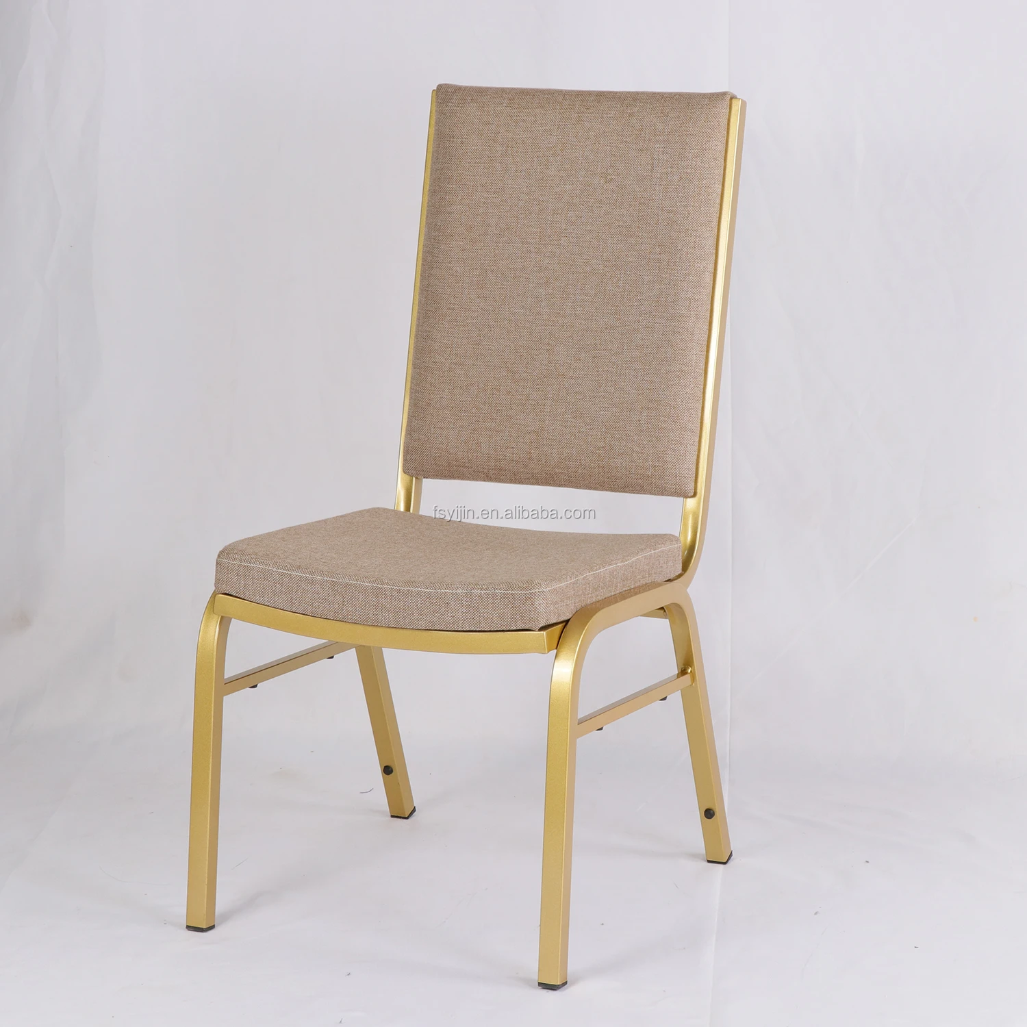 Modern new design aluminum gold frame padded banquet chair hotel wedding event