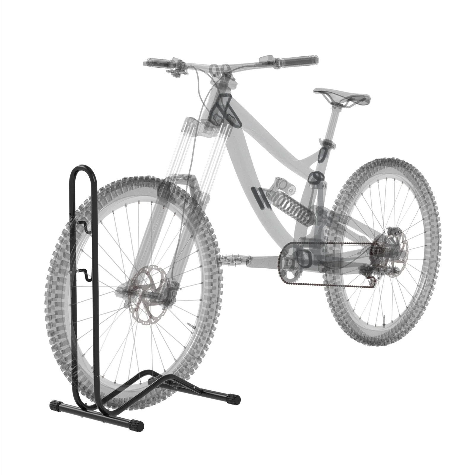 3 in 1 Bicycle Floor Type Parking Rack Bike Display Stand Bicycle for Mountain MTB & Road Bikes Indoor Outdoor Garage Stor