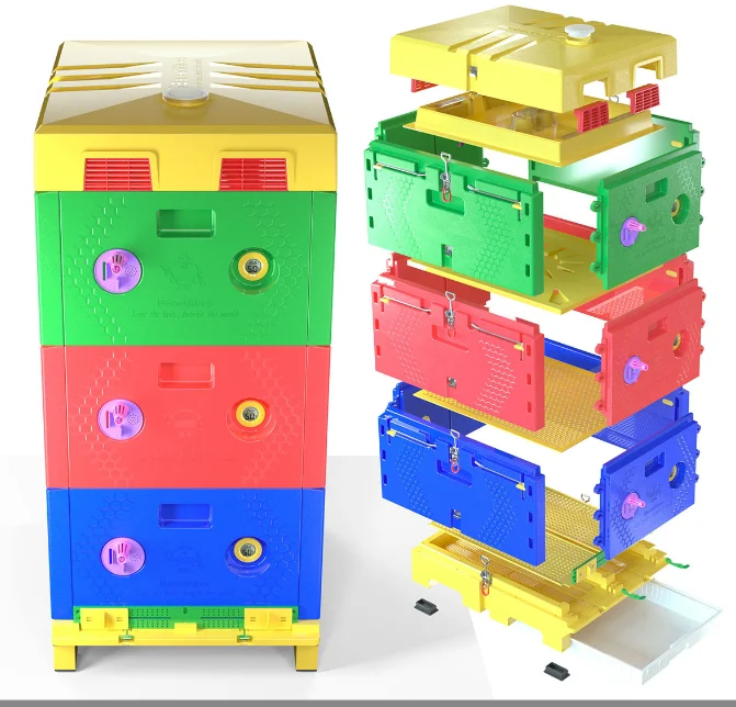 beekeeping equipment multi function plastic  langstroth beehive style bee box use for plastic bee hive box