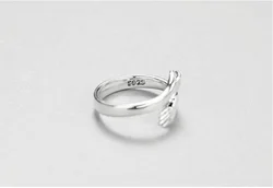 Hug Ring Vintage Adjustable s925 Silver Carving Couple Love Hug Hand Rings