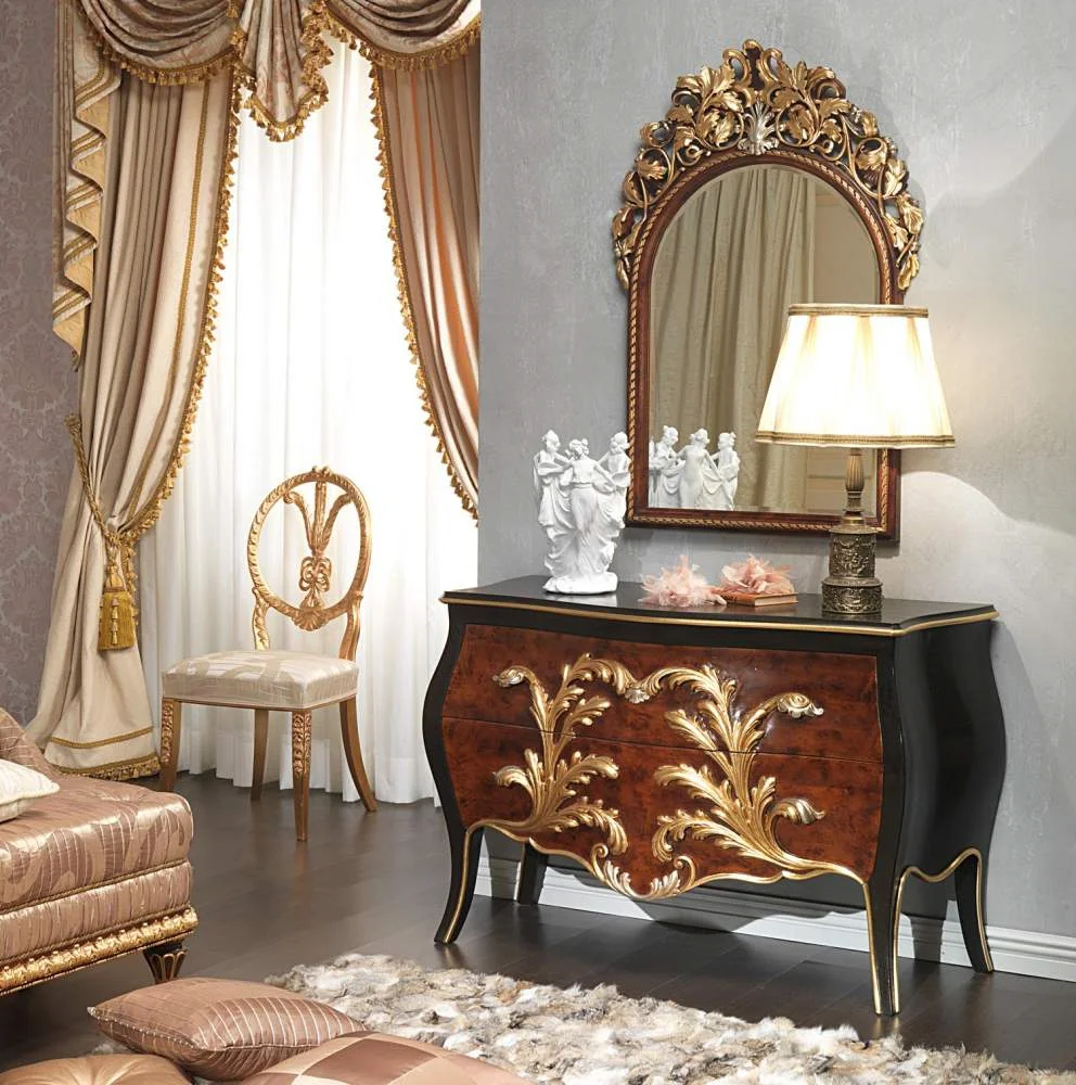 CBMmart Custom Design Handcrafted Italian Classical Royal Furniture Antique Gold Bedroom Sets