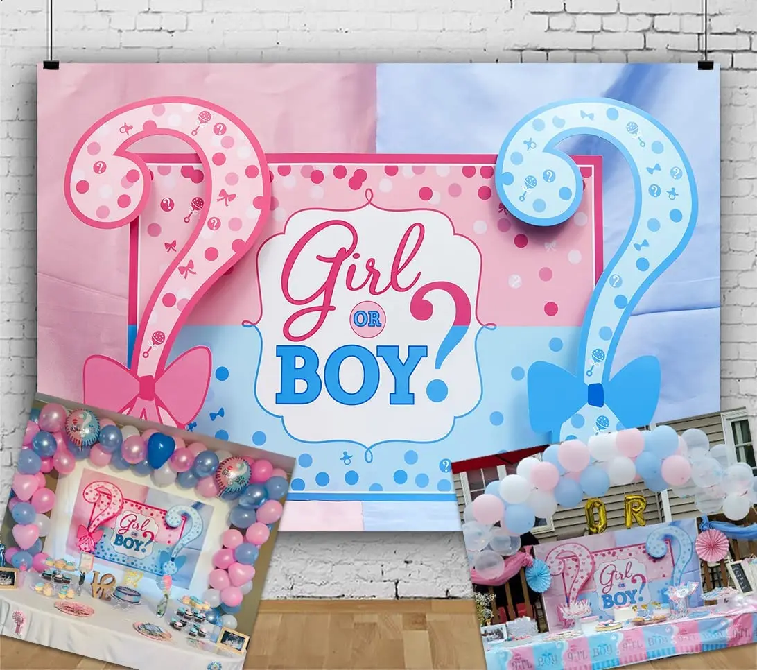 Baby Backdrop for Photography Boys or Girls Paty Background 7x5FT Gender Reveal Party Backdrop Baby Shower Decoration Photo