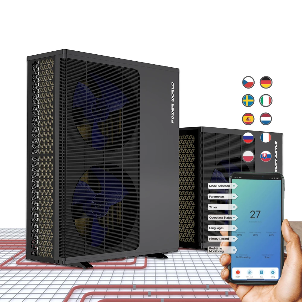 China Power World inverter air energy heat pump air water 290 heat and cold heat pump with hydro box