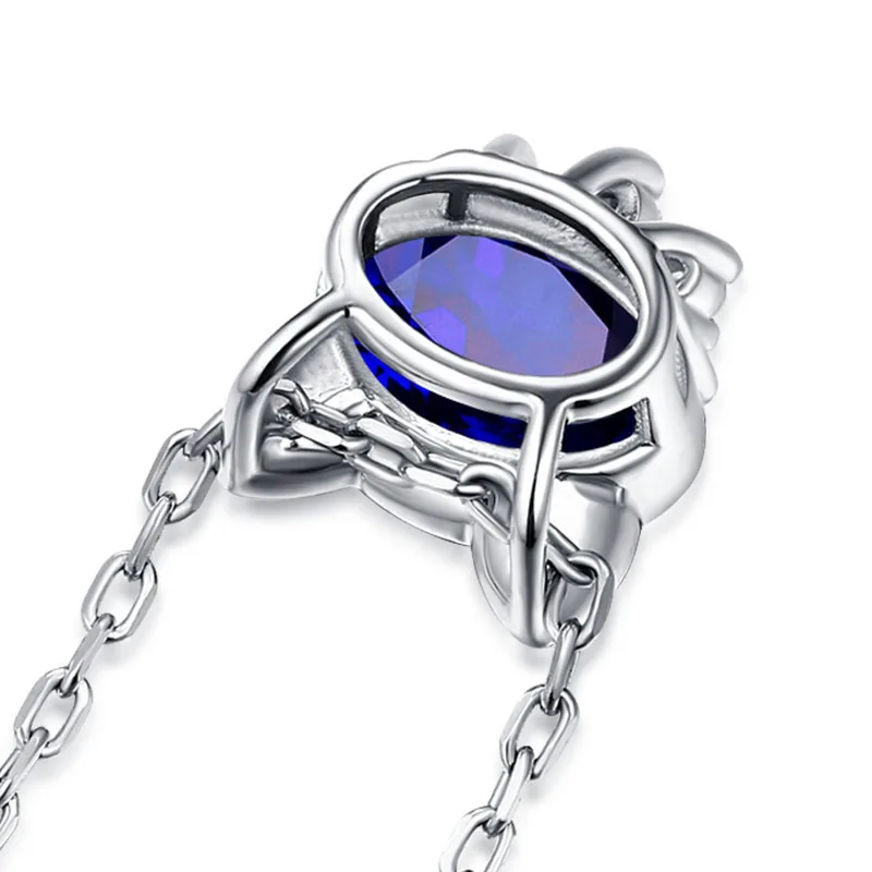 New color treasure series synthetic sapphire cat necklace cute kitten short collarbone chain necklace ladies