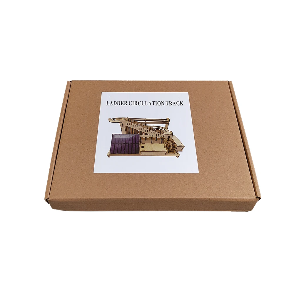 Wholesale Classic Wooden DIY Marble Run Mechanical Race Game Gear Driven 3D Puzzle Solar Energy Kids Toys Assembly Model