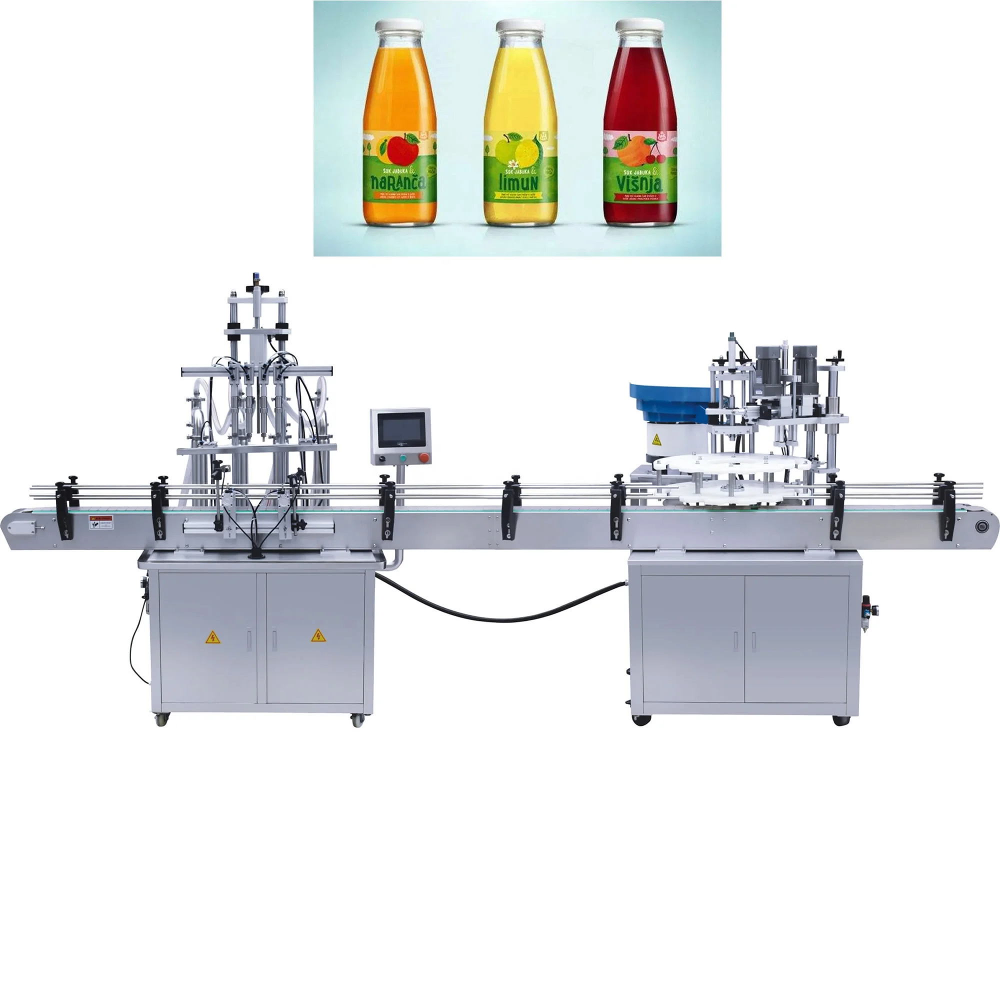Automatic juice/beverage/water bottle filling and capping machine automatic liquid filling line