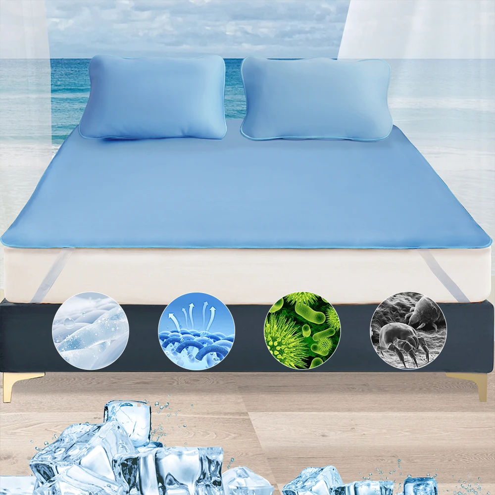 Премиум мягкий 100% водонепроницаемый белый Матрас протектор Простыня Набор двойной размер наматрасник накладка на матрас