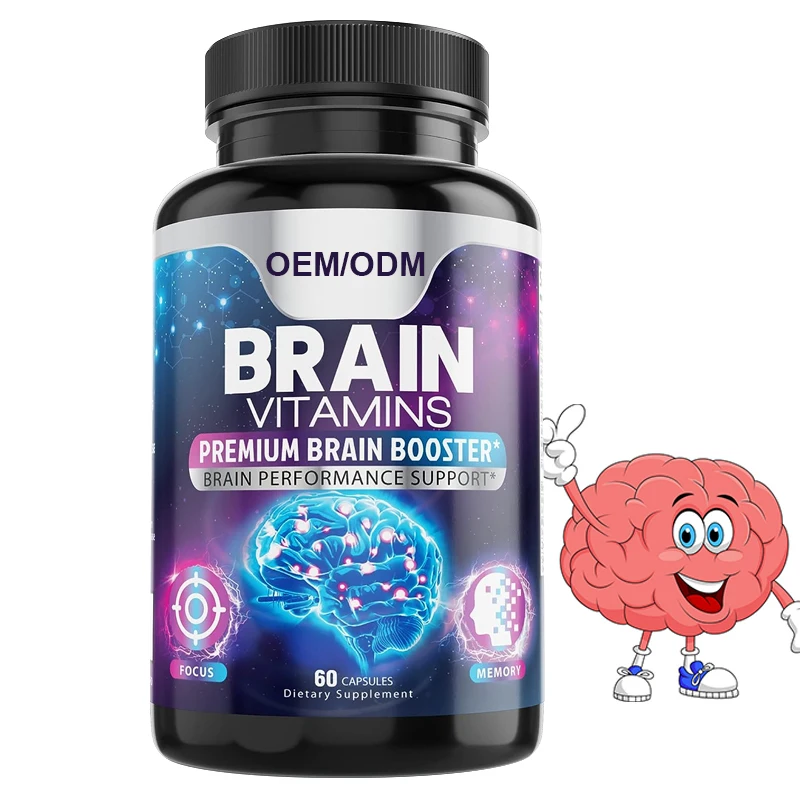 Custom New Product Vitamin B6 Supplement Promote Brain Development Memory Focus Brain Health Capsules