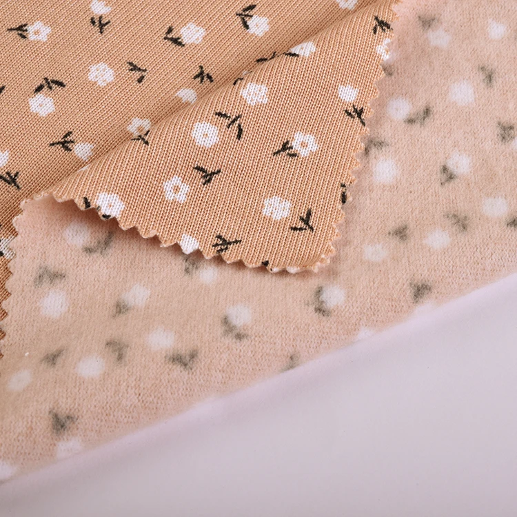 Factory 200gsm Breathable Knitted 96% Polyester 4% Spandex Brushed Ribbed Fabric for Garment