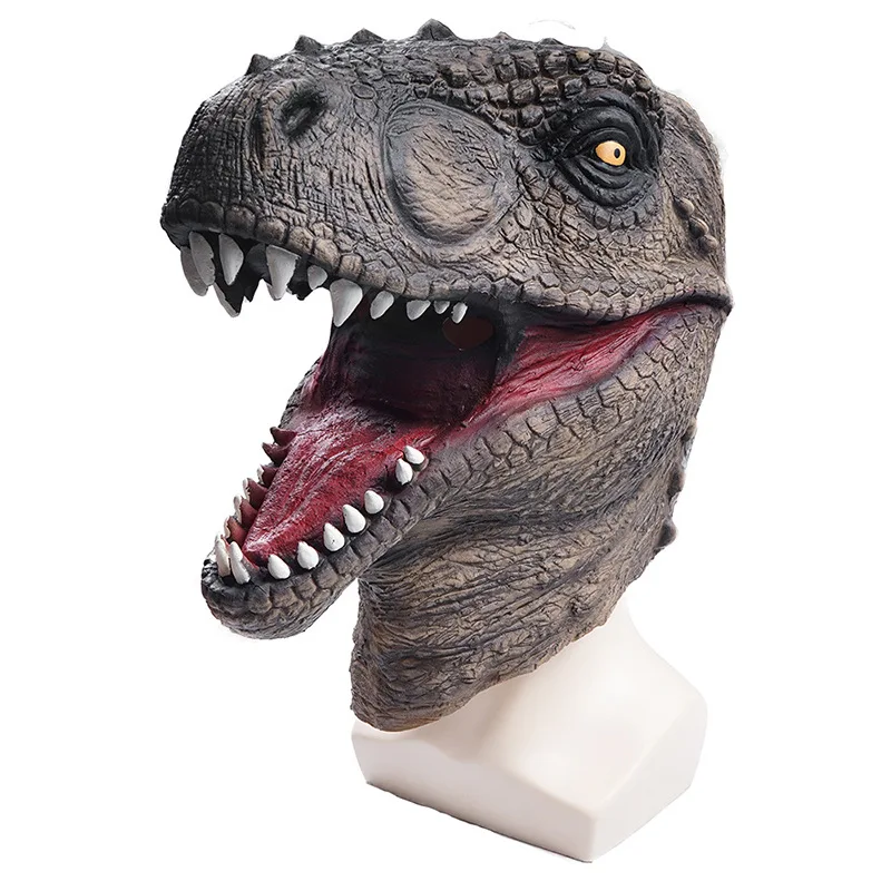 Wholesale Realistic Jurassic Dinosaur Cosplay Tyrannosaurus Latex Mask Halloween Costume Props For Adult Festival Party Headgear