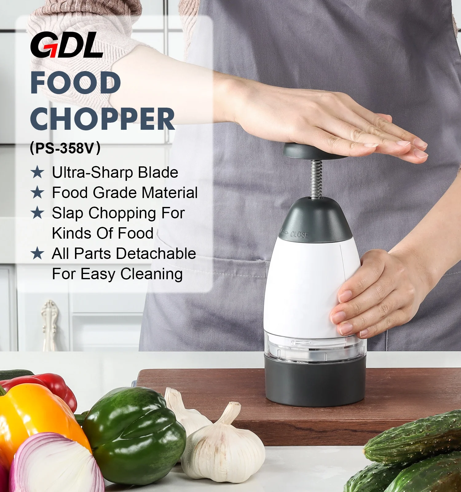 Multi functional hand slap food vegetable chopper cutter garlic presses kitchen chopper