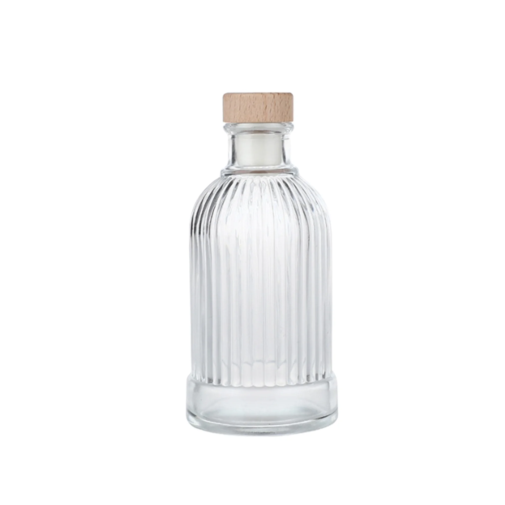 Custom 50ml100ml150ml180ml200ml empty beautiful glass reed diffuser bottle with stopper