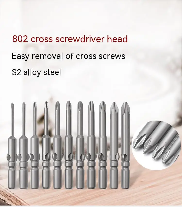 LEANUO 6MM round handle drive Phillips electric screwdriver head S2 Steel strong magnetic driver bit
