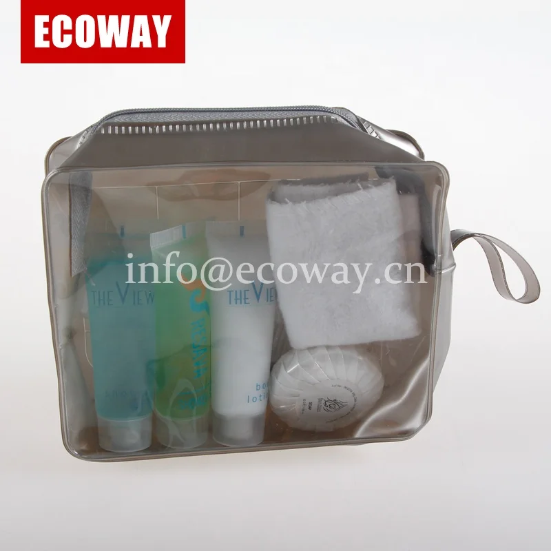 hotel amenities kit with bag airline clear toiletry bag