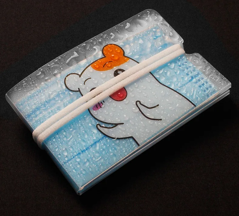 
Hot-selling Customized Logo Portable Clear PP Face Mask Holder Holders Masks Storage Clip Case 