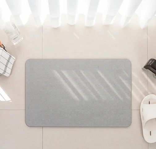 High quality  fast drying carving  diatom earth bath mat for bathroom