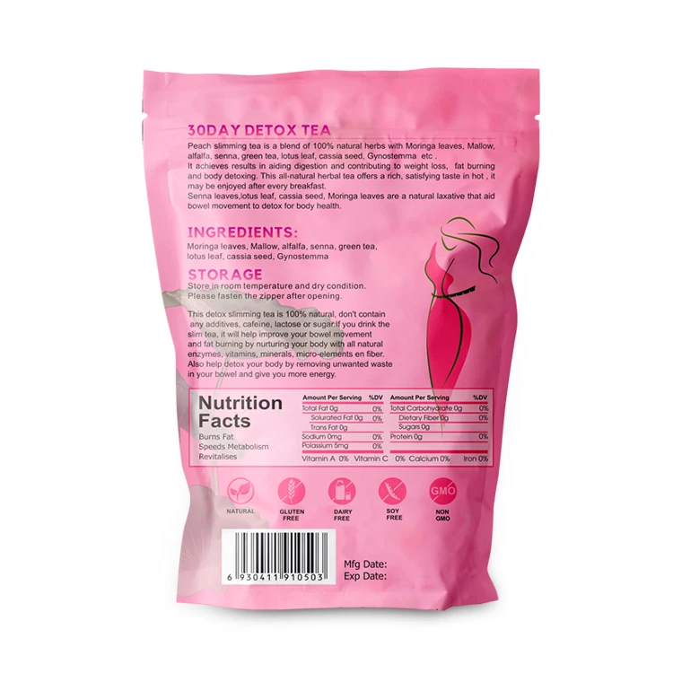 Flat Tummy Tea Shaped Skinny 30 Day Detox Slimming Tea Peach Fruit Tea Bags