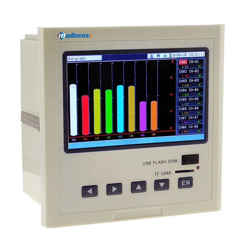 MPR4200: industrial Programmable Universal Digital 6/8/12 Channel Paperless Pressure Chart Recorder with Relay+Ethernet TCP/IP