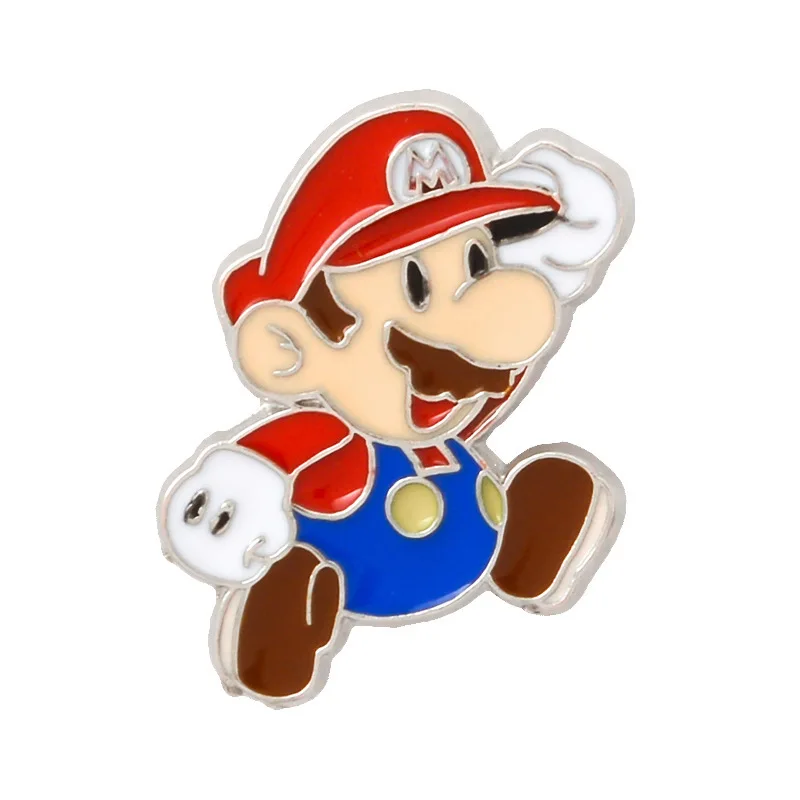 Childhood Memory Classic Cartoon Cute Super Mario Bros Green Red Lapel Brooches Badge Pin Badges Lapel Pins Brooches