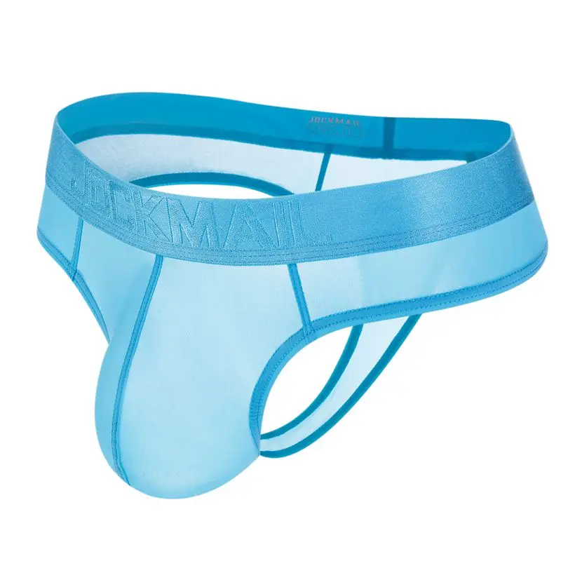 JOCKMAIL men jockstrap microfiber G-string ultra-thin ice silk thong seamless boxer white briefs