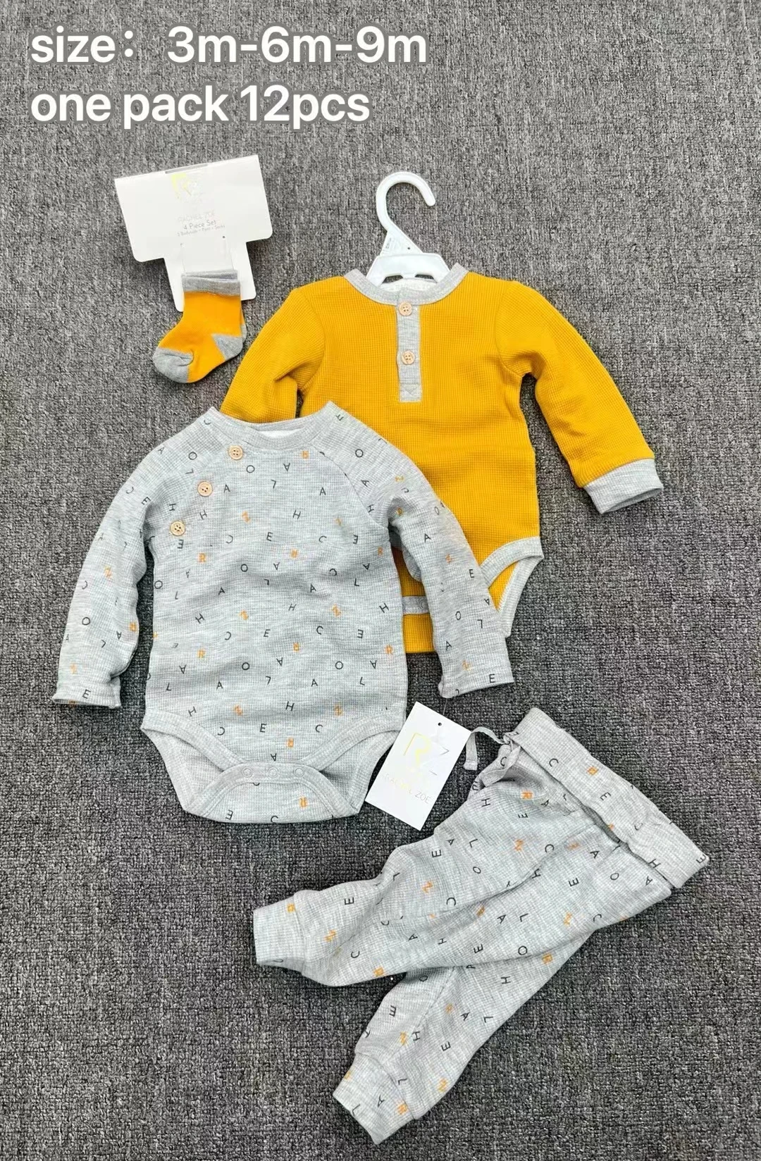 Autumn 4 Pcs Set Newborn Baby Girl Knit Sweater Kimono Cardigan Infant Knitted Daisy Sweater Pants Set with Beanie and Booties