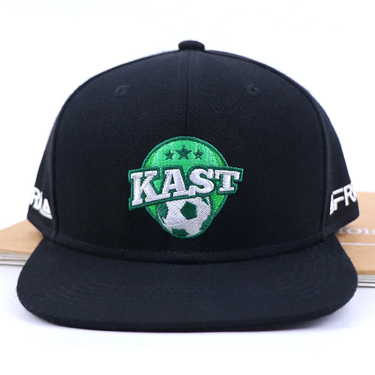 Qianzun casual adjustable strap hip hop hats gorras embroidery logo black snapback hat