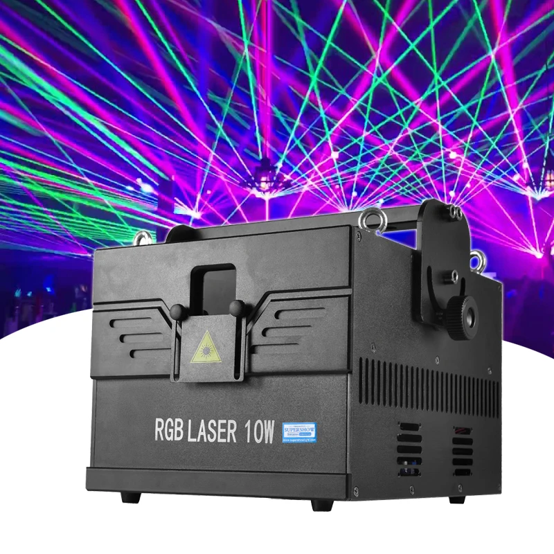 10 Вт RGB лазерный эффект, сценическое шоу, освещение для диджея, клуба, диско, свадьбы, ночного клуба