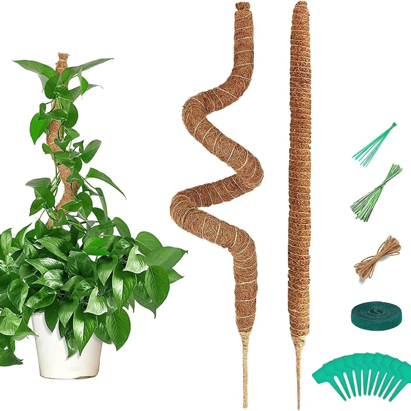 70cm Bendable Coir Moss Pole for Plants  Adjustable Coconut Fiber Plants Stakes for bonsai Sticks Moss Pole for Climbing Plants
