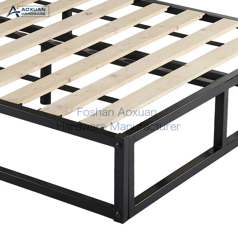 Modern Easy To Assemble Metal Queen Mattress Foundation Floor Bed Frame