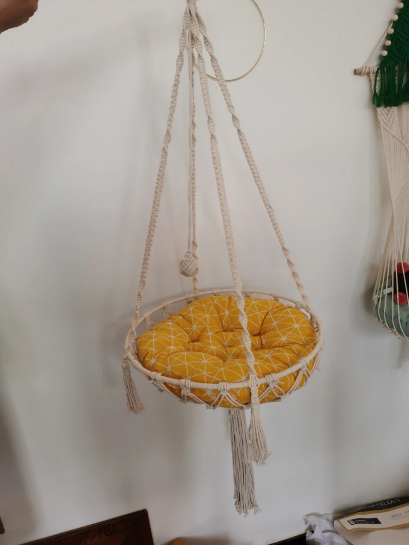 Nordic Cotton Rope Woven Cat Swing Macrame Hammock for Cats Fashion Cat Bed