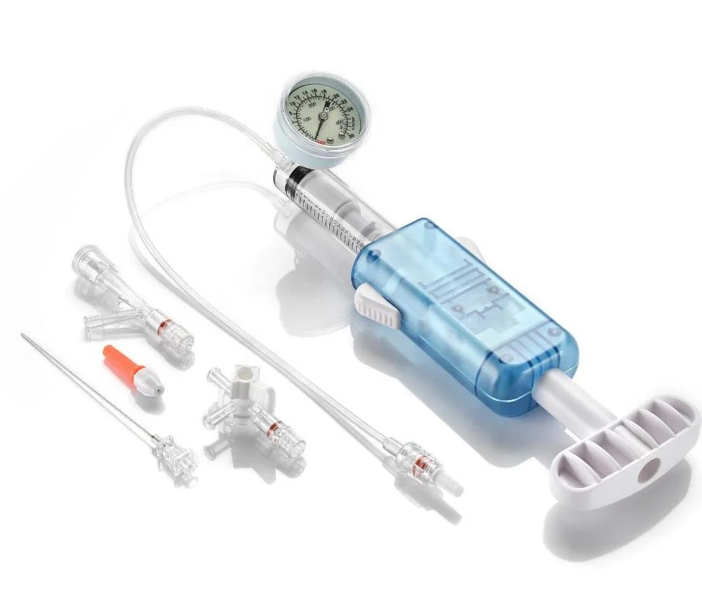 Medical disposable interventional procedure product balloon inflation device