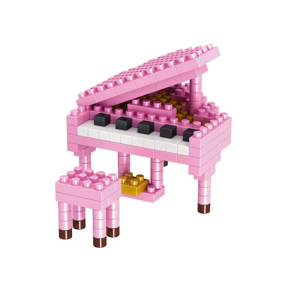 New Musical Instruments Piano Guitar Drum set Building Block assembly Compatible Block Small particle Toy kid girl Gift
