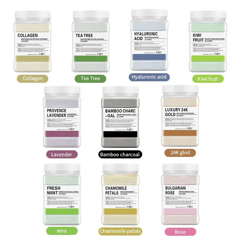 650g Low MOQ Custom Mascarillasl Facial Natural Organic Petals Whitening Jellymask Powder Face Crystal Hydro Jelly Mask Powder