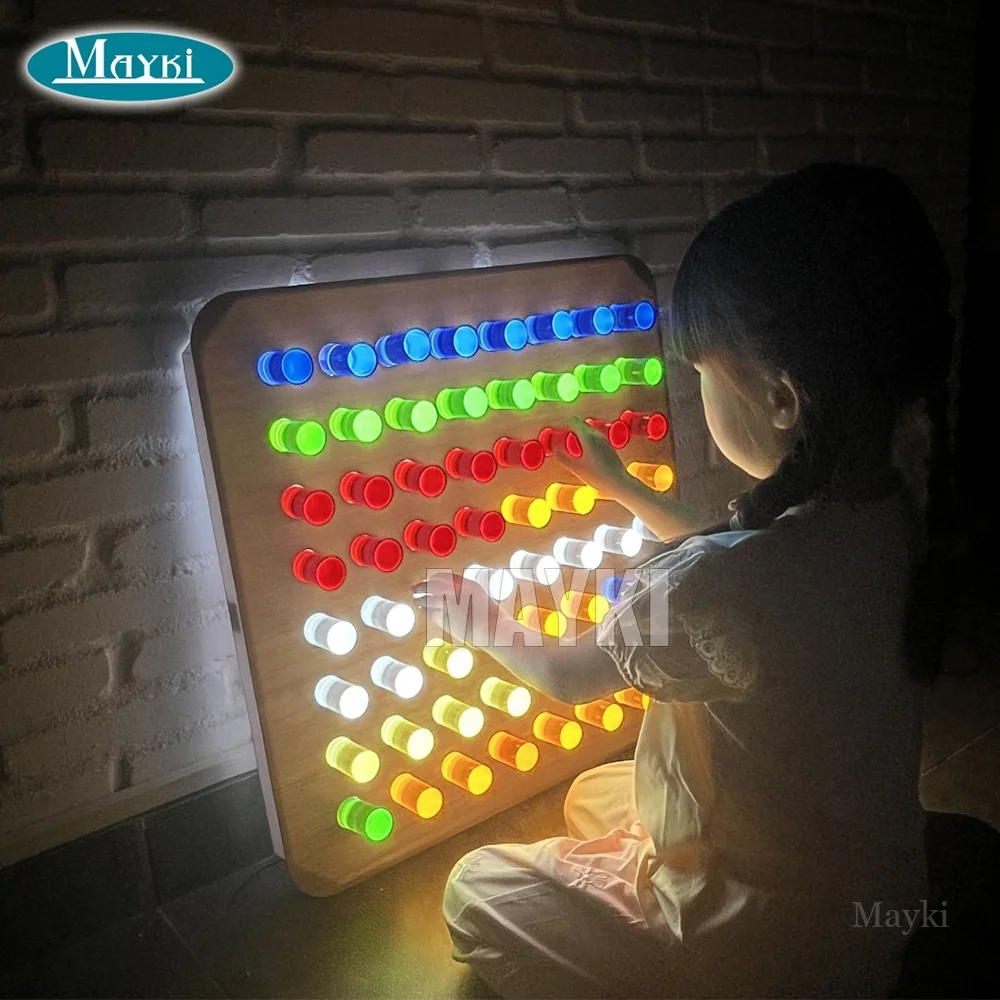 Sensory Interactive Puzzle Wall Games Colorful Acrylic Rod Peg Wall Diy Panel Wall Game Rainbow Board For Kids Toys
