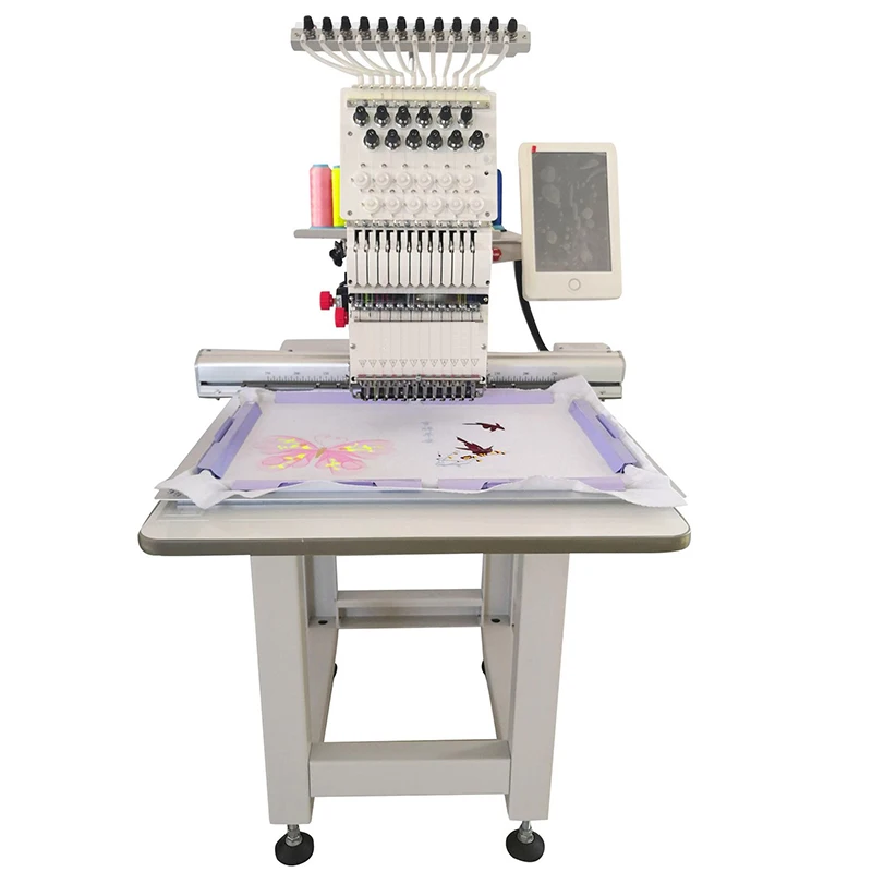 Flat/T-shirt/Shoes/Garment 12/15 niddles embroidery machine 350x500mm industry embroidery machine MT-1201/MT-1501 software