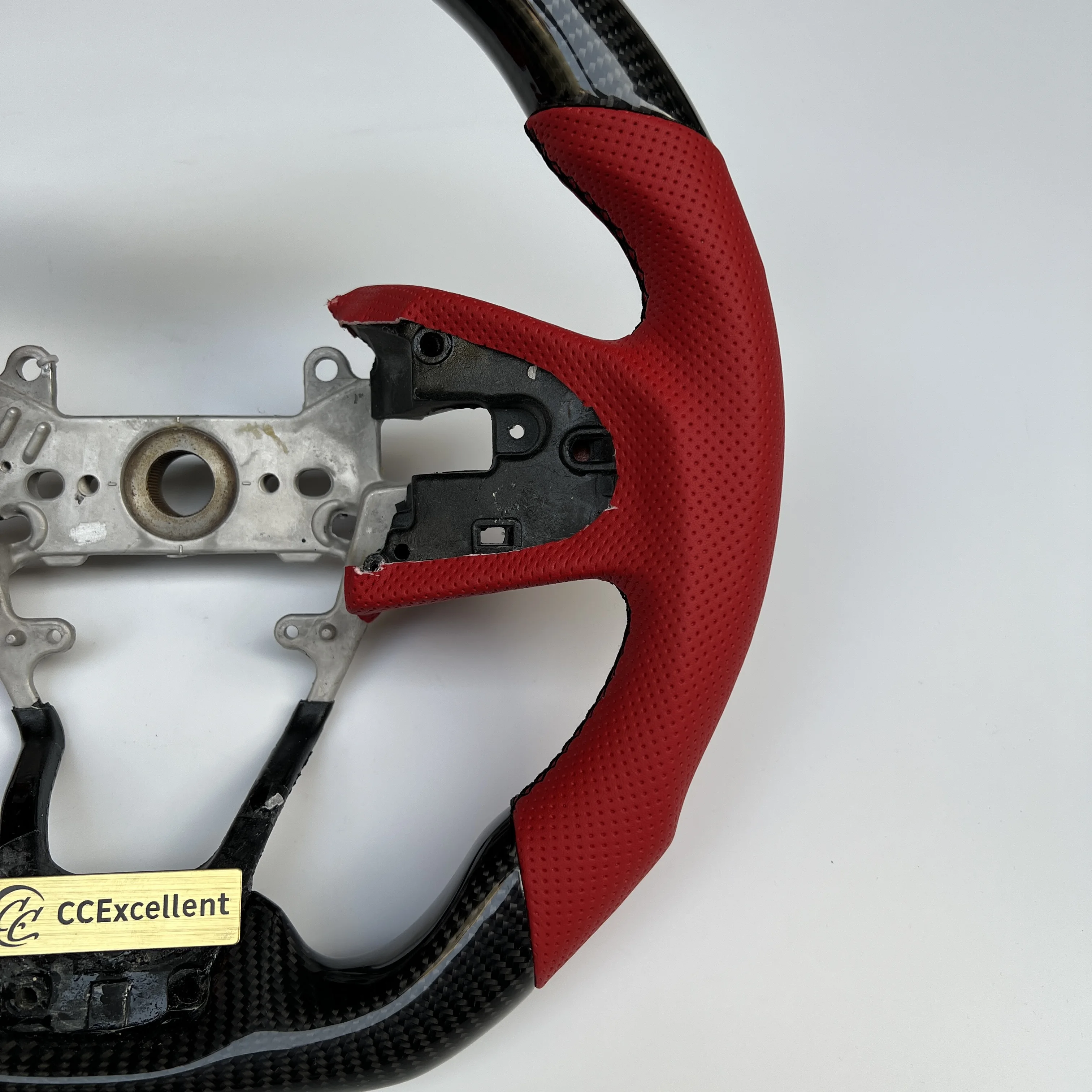 Hot sell best price custom civic carbon fiber steering wheel red perforated steering wheel for civic 2016+ 10th gen