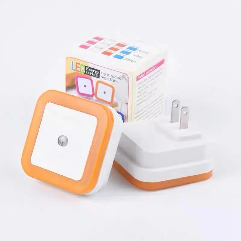 Smart Light Control Night Light Led Square Corridor Bedroom Staircase Socket Wall Lamp Creative Gift