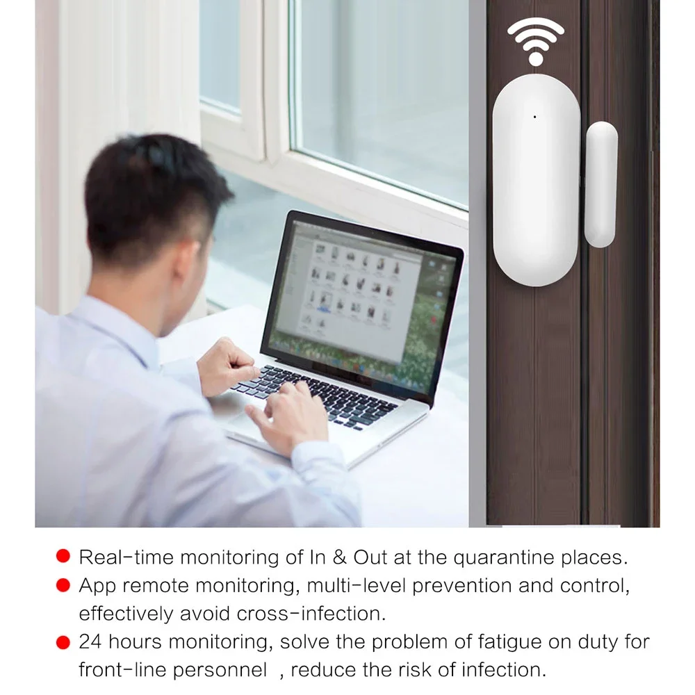 Tuya Smart Home Wifi Door And Window Sensor Smart Life Remote Control Wireless Alarm System