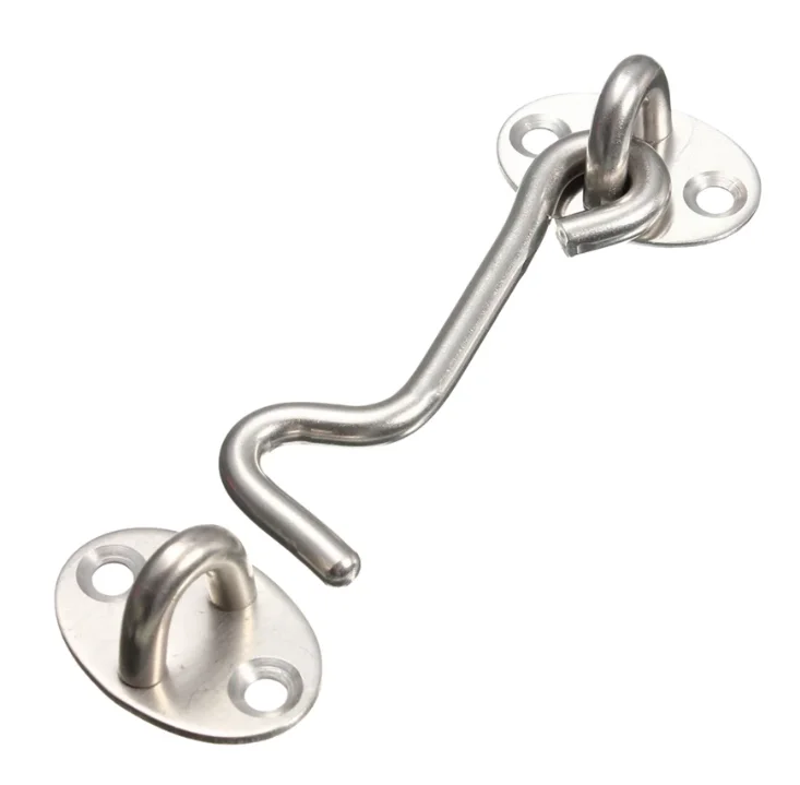 Нержавеющая сталь кабины крюк глаз сарая Ворота дверная защелка бесшумный держатель 3 дюймов ОКНО кабины крюк и глаз защелкой сарай ворота