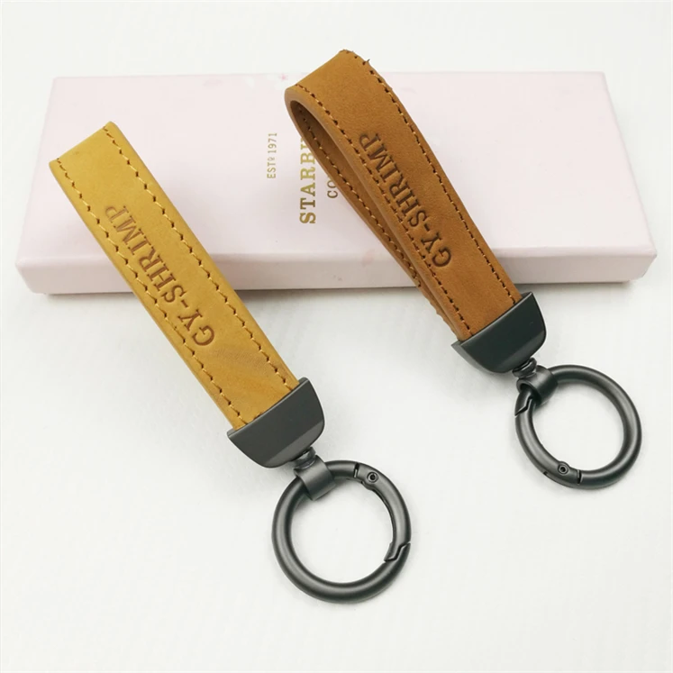 Custom car logo Keyring High Grade Fur Genuine Leather Metal Keychain For BMW Audi Mercedes VW