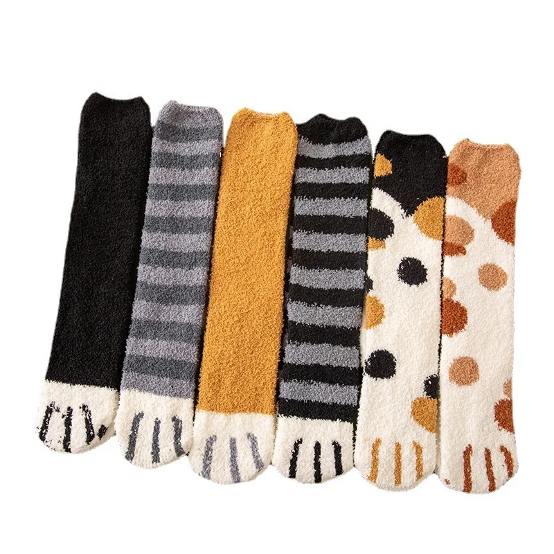 Оптовая продажа с фабрики персонализированные мягкие носки длинными пушистыми лапами для женщин