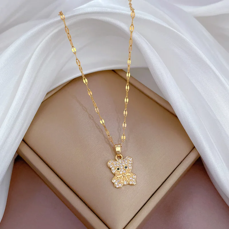 Zircons stainless steel necklaces fashion jewelry silver fashion jewelry pendent necklace for women fashion jewelry necklaces