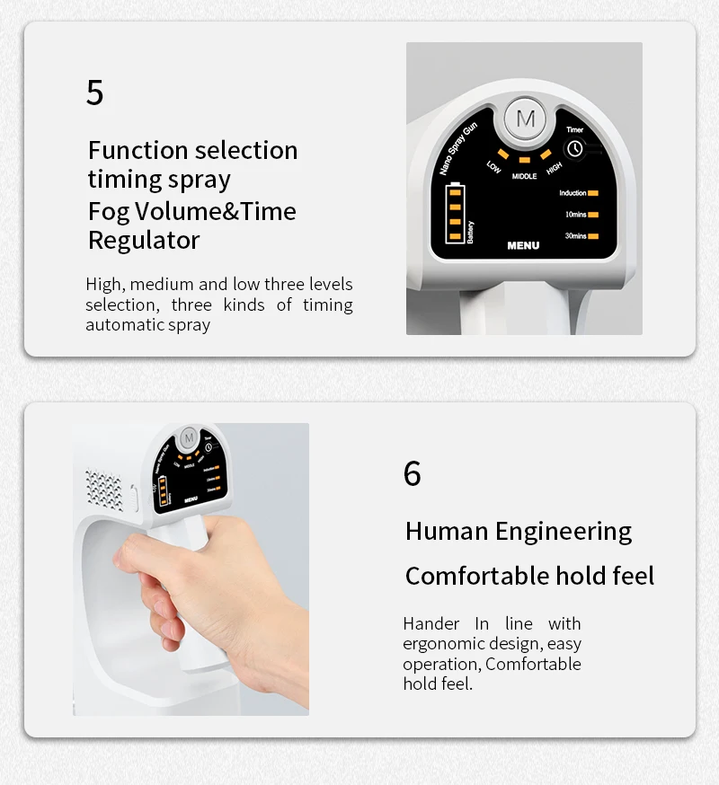 New design Nano Sprayer Machine Cordless Electric Fogger Large Capacity Handheld Rechargeable Atomizer Portable Nano Spray Gun