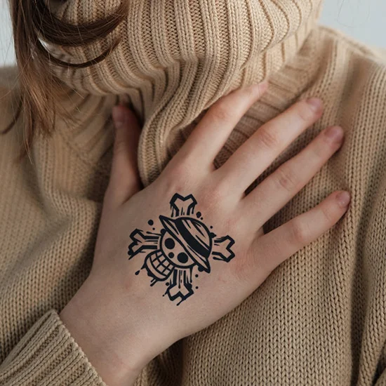 R274 custom waterproof tatouage anime luffy one piece japan man woman kids fashion safe to skin water transfer tattoos  stickers