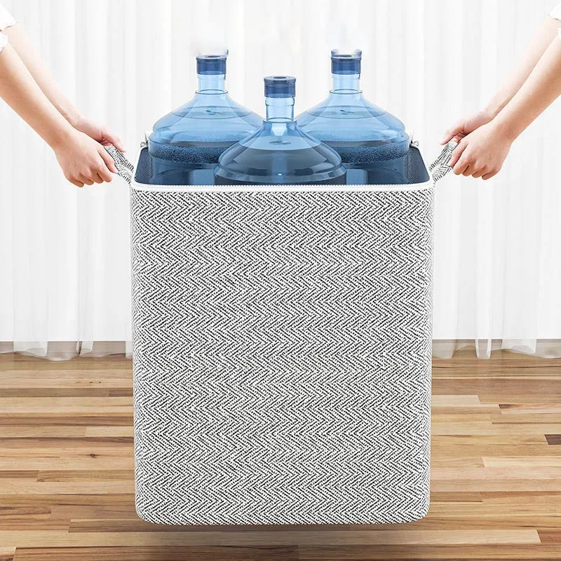 DS3904 Large Foldable Clothes Organization for Blanket Bedding Comforters Non-woven Quilt Bag Cloth Storage Bag With Lids Handle