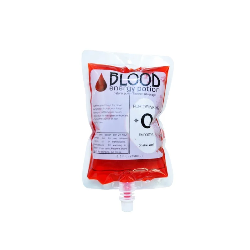 100 pcs Funny Blood Bags Empty Blood Vampire Spout bag,Juice Drinking Spout Pouch,Club,Bar,Cocktail,Halloween Party Usage