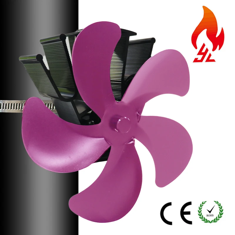 5 Blades Stove Fan Heat Powered Fireplace Fan Hanging on Chimney Pipe,Hot sell on Amazon ebay wish pipe stove fan