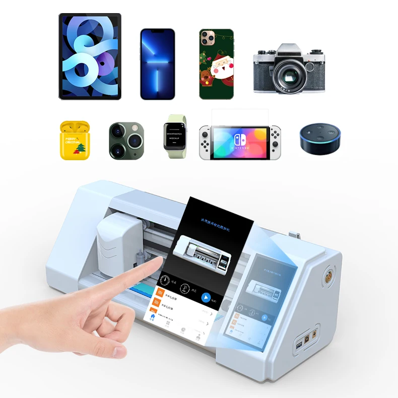 Diy unlock mobile cell phone hydrogel screen protector custom print and cut intelligent tpu film guard cutting machine cutter