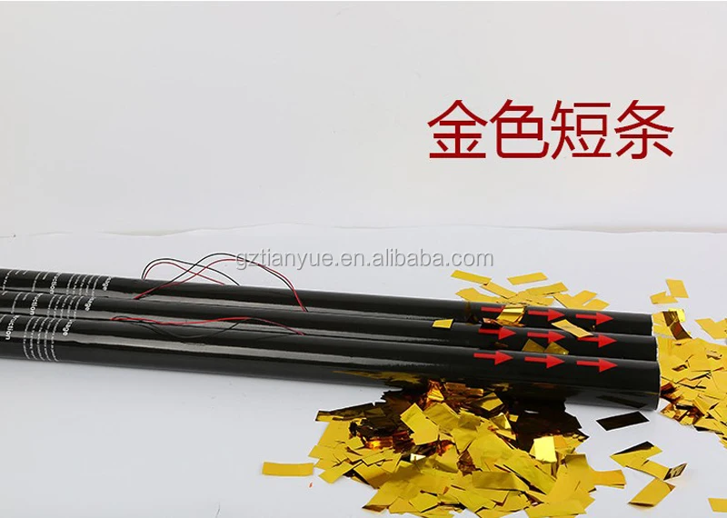 Electric Confetti Tube Cannon Black Need extra Launcher to fire, Flame Resistance Rainbow Filling 80cm 20 feet
