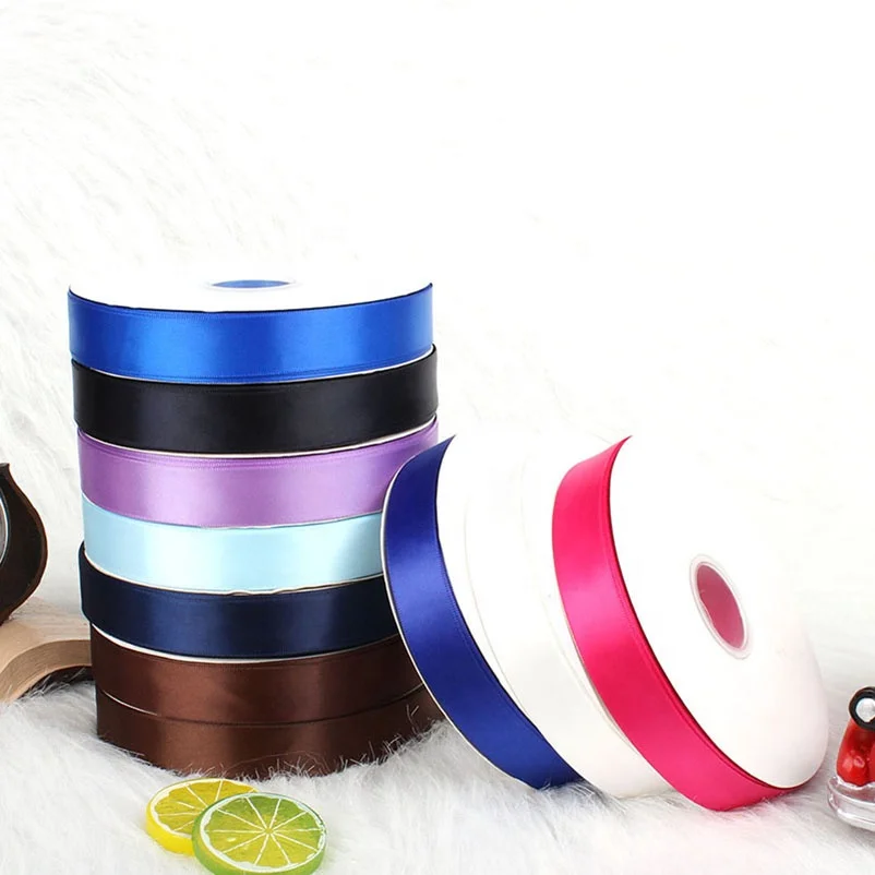 Factory wholesale custom black satin printed ribbon with logo gift ribbons satin 100% polyester
